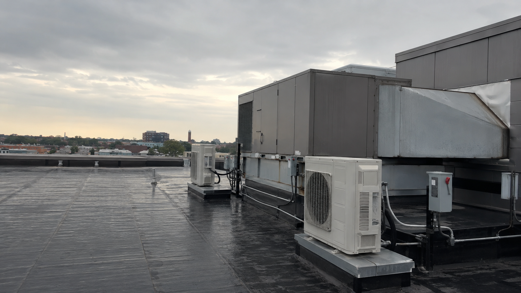 HVAC equipment connected to edge sensors and gateways
